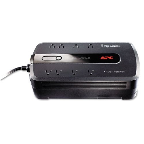 APC Back-UPS ES 650 Battery Backup System, 8 Outlets, 650 VA, 340 J (APWBE650G1)