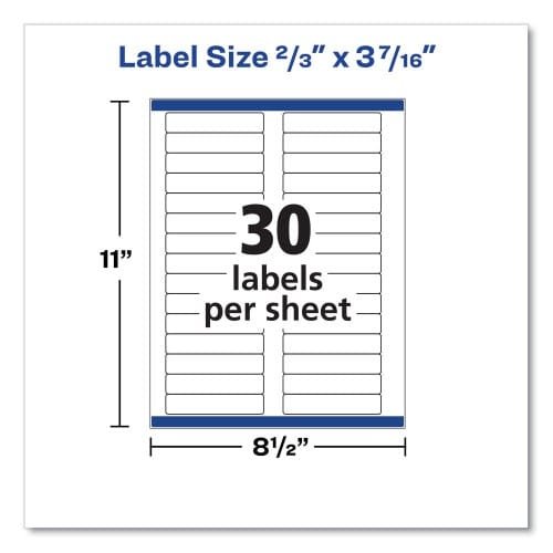 Avery Clear Permanent File Folder Labels with Sure Feed Technology, 0.66 x 3.44, Clear, 30Sheet, 15 SheetsPack (AVE5029) (5)