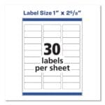 Avery Easy Peel White Address Labels w Sure Feed Technology, Inkjet Printers, 1 x 2.63, White, 30Sheet, 25 SheetsPack (AVE8160) (3)
