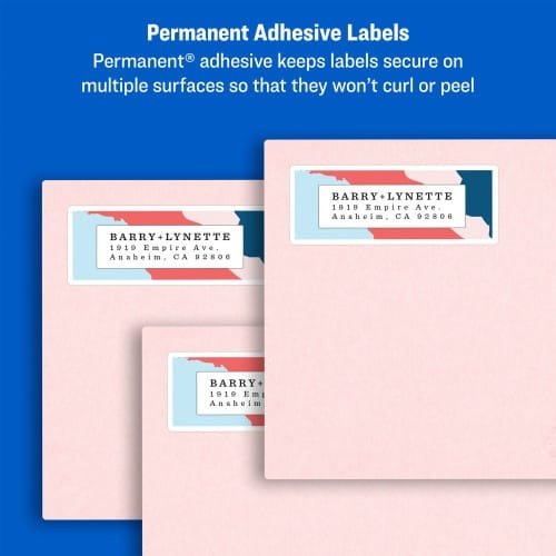 Avery Easy Peel White Address Labels w Sure Feed Technology, Laser Printers, 0.66 x 1.75, White, 60Sheet, 100 SheetsPack (AVE5155) (7)