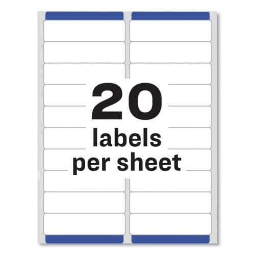 Avery Easy Peel White Address Labels w Sure Feed Technology, Laser Printers, 1 x 4, White, 20Sheet, 250 SheetsBox (AVE5961) (3)