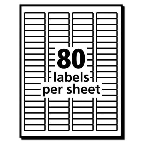 Avery EcoFriendly Mailing Labels, InkjetLaser Printers, 0.5 x 1.75, White, 80Sheet, 100 SheetsPack (AVE48467) (4)