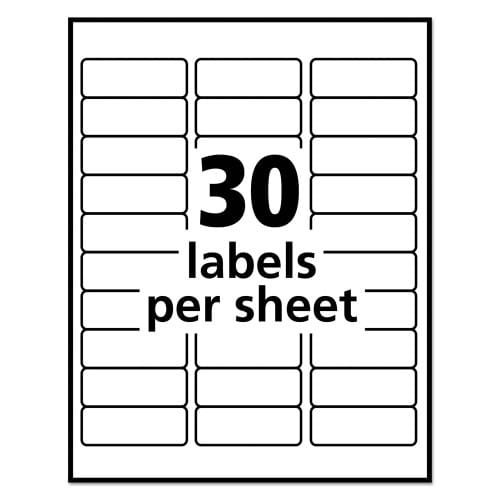 Avery EcoFriendly Mailing Labels, InkjetLaser Printers, 1 x 2.63, White, 30Sheet, 100 SheetsPack (AVE48460) (4)