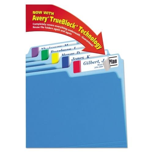 Avery Extra-Large TrueBlock File Folder Labels with Sure Feed Technology, 0.94 x 3.44, White, 18Sheet, 25 SheetsPack (AVE5026) (3)