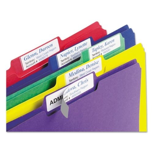 Avery Extra-Large TrueBlock File Folder Labels with Sure Feed Technology, 0.94 x 3.44, White, 18Sheet, 25 SheetsPack (AVE5027) (4)