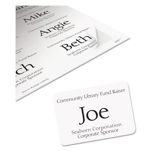 Avery Flexible Adhesive Name Badge Labels, 3.38 x 2.33, White, 400Box (AVE5395) (5)