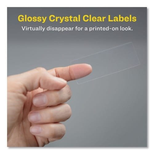 Avery Glossy Clear Easy Peel Mailing Labels w Sure Feed Technology, InkjetLaser Printers, 0.66 x 1.75, 60Sheet, 10 SheetsPK (AVE6520) (6)