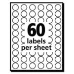 Avery Handwrite Only Self-Adhesive Removable Round Color-Coding Labels, 0.5 dia, Neon Orange, 60Sheet, 14 SheetsPack, (AVE05062)