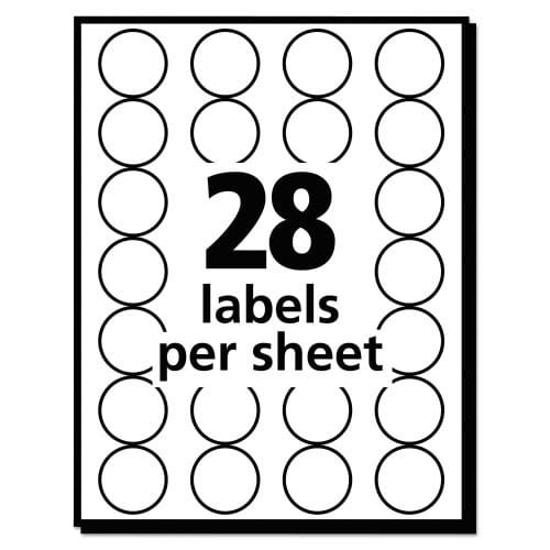 Avery Handwrite Only Self-Adhesive Removable Round Color-Coding Labels, 0.75 dia, Black, 28Sheet, 36 SheetsPack, (AVE05459)