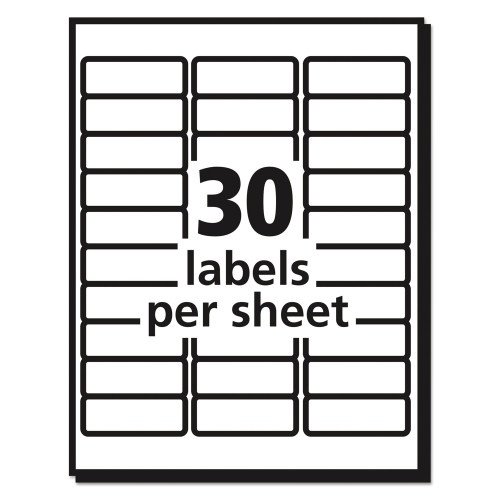 Avery Matte Clear Easy Peel Mailing Labels w Sure Feed Technology, Laser Printers, 1 x 2.63, Clear, 30Sheet, 50 SheetsBox (AVE5660) (2)