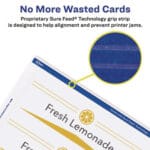 Avery Medium Embossed Tent Cards, White, Uncoated - perforated, 2.5 x 8.5, 2 Cards/Sheet, 50 Sheets/Box (AVE5305) - Image 3