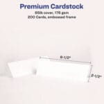 Avery Medium Embossed Tent Cards, White, Uncoated - perforated, 2.5 x 8.5, 2 Cards/Sheet, 50 Sheets/Box (AVE5305) - Image 4
