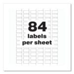 Avery PermaTrack Destructible Asset Tag Labels, Laser Printers, 0.5 x 1, White, 84Sheet, 8 SheetsPack (AVE60535) (6)