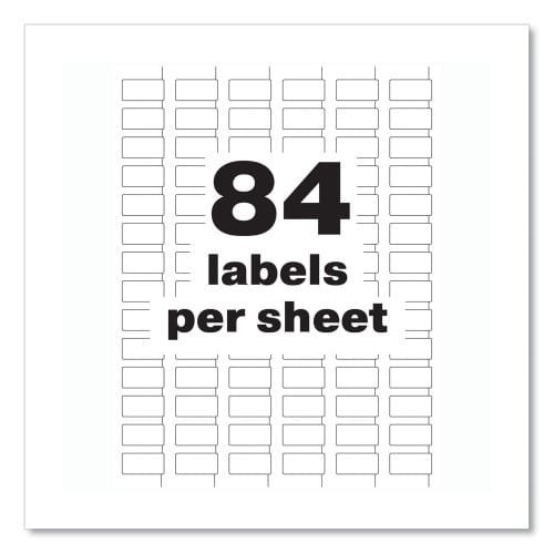 Avery PermaTrack Destructible Asset Tag Labels, Laser Printers, 0.5 x 1, White, 84Sheet, 8 SheetsPack (AVE60535) (6)