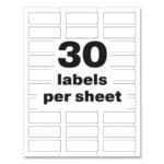 Avery PermaTrack Durable White Asset Tag Labels, Laser Printers, 0.75 x 2, White, 30Sheet, 8 SheetsPack (AVE61526) (8)