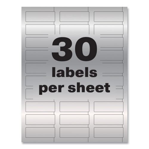 Avery PermaTrack Metallic Asset Tag Labels, Laser Printers, 0.75 x 2, Metallic Silver, 30Sheet, 8 SheetsPack (AVE61524) (7)