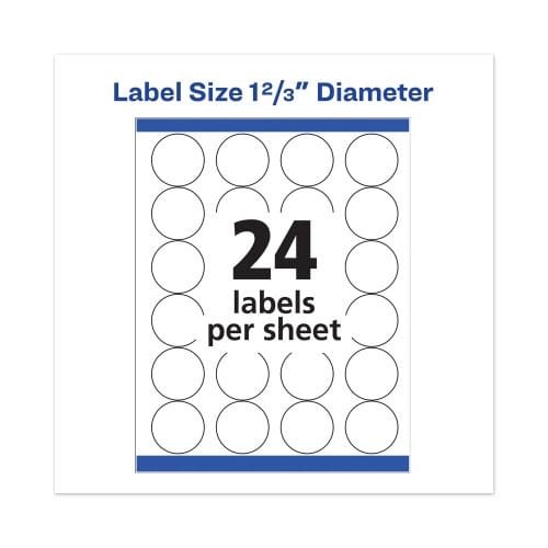 Avery Permanent Laser Print-to-the-Edge ID Labels wSureFeed, 1.66 dia, White, 600PK (AVE5293) (4)