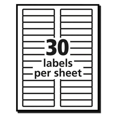 Avery Permanent TrueBlock File Folder Labels with Sure Feed Technology, 0.66 x 3.44, White, 30Sheet, 25 SheetsPack (AVE5266) (4)