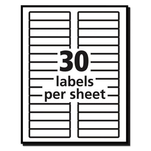 Avery Permanent TrueBlock File Folder Labels with Sure Feed Technology, 0.66 x 3.44, White, 30Sheet, 50 SheetsBox (AVE5066)