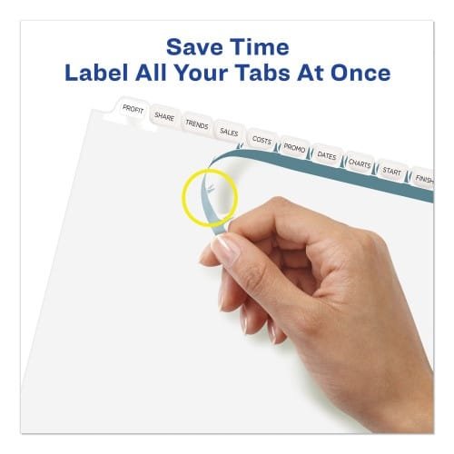 Avery Print and Apply Index Maker Clear Label Dividers, 12-Tab, White Tabs, 11 x 8.5, 5 Sets (AVE11429) (2)