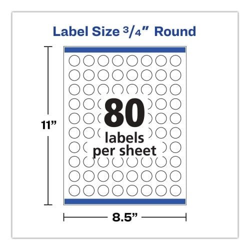 Avery Printable Self-Adhesive Permanent ID Labels wSure Feed, 0.75 dia, Clear, 400PK (AVE4222) (8)