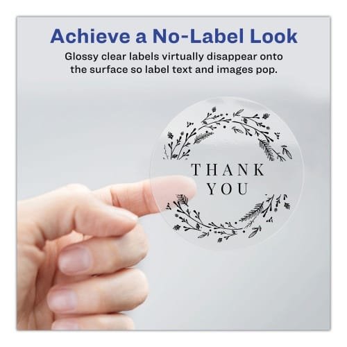 Avery Printable Self-Adhesive Permanent ID Labels wSure Feed, 0.75 dia, Clear, 400PK (AVE4222)