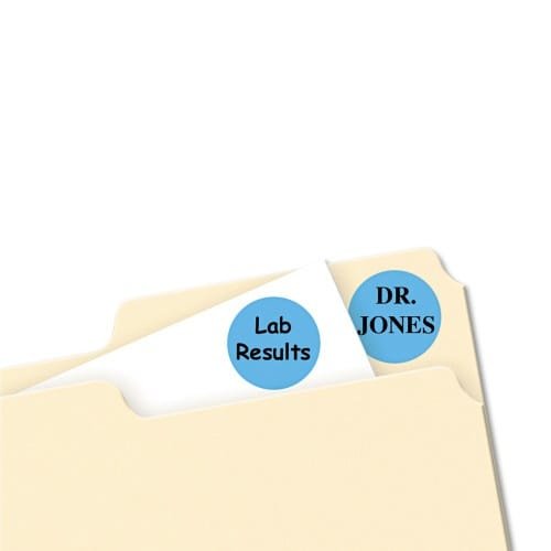 Avery Printable Self-Adhesive Removable Color-Coding Labels, 0.75 dia, Light Blue, 24Sheet, 42 SheetsPack, (AVE05461)