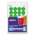 Avery Printable Self-Adhesive Removable Color-Coding Labels, 0.75 dia, Neon Green, 24Sheet, 42 SheetsPack, (AVE05468) (4)