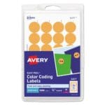 Avery Printable Self-Adhesive Removable Color-Coding Labels, 0.75 dia, Neon Orange, 24Sheet, 42 SheetsPack, (AVE05471) (4)