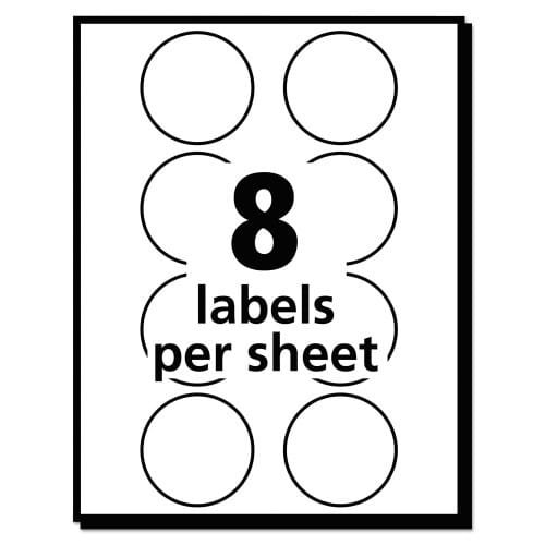 Avery Printable Self-Adhesive Removable Color-Coding Labels, 1.25 dia, Neon Red, 8Sheet, 50 SheetsPack, (AVE05497) (2)