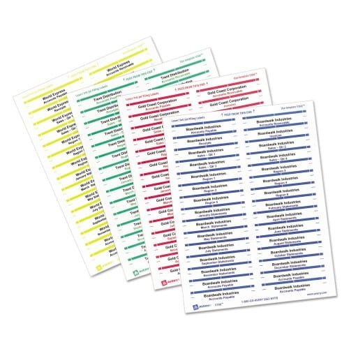 Avery Removable File Folder Labels with Sure Feed Technology, 0.66 x 3.44, White, 30Sheet, 25 SheetsPack (AVE6466) (4)