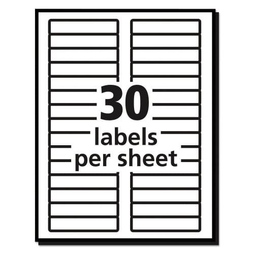 Avery Removable File Folder Labels with Sure Feed Technology, 0.66 x 3.44, White, 30Sheet, 25 SheetsPack (AVE6466) (7)