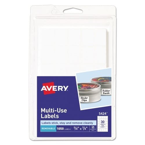 Avery Removable Multi-Use Labels, Handwrite Only, 0.63 x 0.88, White, 30Sheet, 35 SheetsPack, (AVE05424) (3)