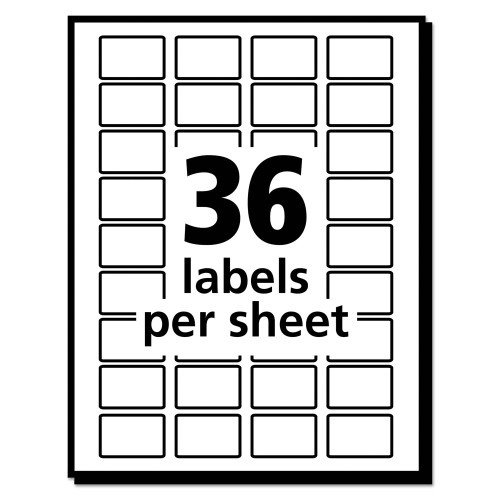 Avery Removable Multi-Use Labels, InkjetLaser Printers, 0.5 x 0.75, White, 36Sheet, 28 SheetsPack, (AVE05418) (5)