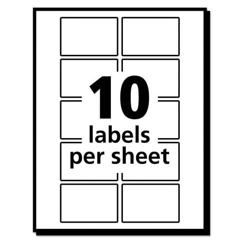 Avery Removable Multi-Use Labels, InkjetLaser Printers, 1 x 1.5, White, 10Sheet, 50 SheetsPack, (AVE05434) (5)