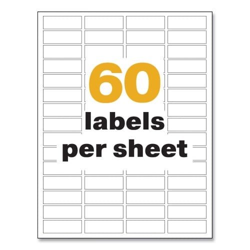 Avery UltraDuty GHS Chemical Waterproof and UV Resistant Labels, 0.5 x 1.75, White, 60Sheet, 25 SheetsPack (AVE60518) (4)