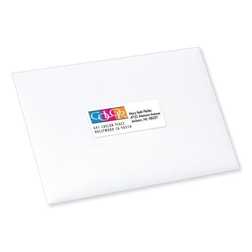 Avery Vibrant Inkjet Color-Print Labels w Sure Feed, 1 x 2.63, Matte White, 600PK (AVE8250) (7)