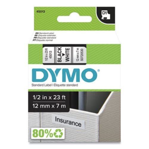 DYMO D1 High-Performance Polyester Removable Label Tape, 0.5 x 23 ft, Black on White (DYM45013) (3)