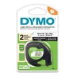 DYMO LetraTag Paper Label Tape Cassettes, 0.5 x 13 ft, White, 2Pack (DYM10697)