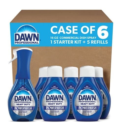 Dawn Professional Heavy Duty Powerwash Commercial Dish Spray, 16 oz, 6 Pack 1 Starter Kit Plus 5 Refills (PGC15264)