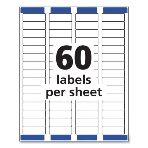 Easy Peel White Address Labels w Sure Feed Technology, Inkjet Printers, 0.66 x 1.75, White, 60Sheet, 25 SheetsPack (AVE8195) (4)