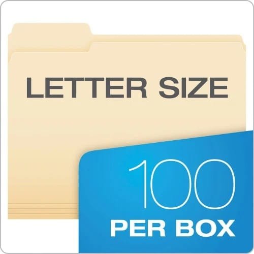 Pendaflex Manila File Folders, 13-Cut Tabs Assorted, Letter Size, 0.75 Expansion, Manila, 100Box (PFX75213) (2)