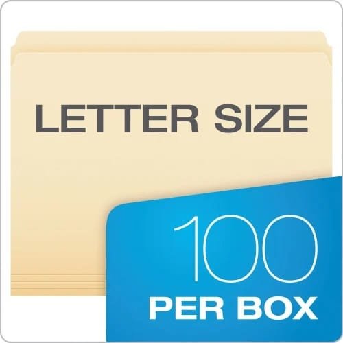 Pendaflex Manila File Folders, Straight Tabs, Letter Size, 0.75 Expansion, Manila, 100Box (PFX752) (4)