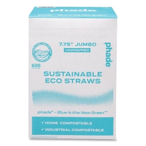 Phade™ Marine Biodegradable Straws, 7.75, Ocean Blue, 6,000Carton (511209)