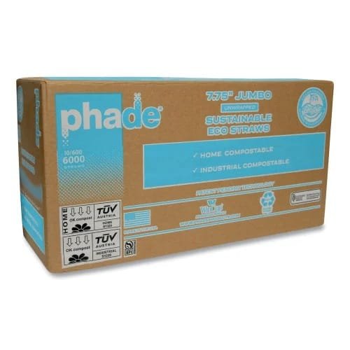 Phade™ Marine Biodegradable Straws, 7.75, Ocean Blue, 6,000Carton (511204)