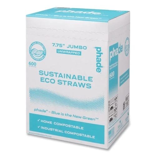 Phade™ Marine Biodegradable Straws, 7.75, Ocean Blue, 6,000Carton (511206)