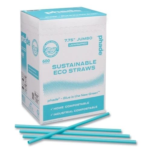 Phade™ Marine Biodegradable Straws, 7.75, Ocean Blue, 6,000Carton (511207)