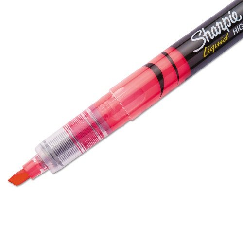 Sharpie Liquid Pen Style Highlighters, Fluorescent Pink Ink, Chisel Tip, PinkBlackClear Barrel, Dozen (SAN1754464) (4)