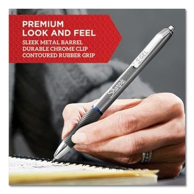 Sharpie S-Gel Premium Metal Barrel Gel Pen, Retractable, Medium 0.7 mm, Black Ink, Champagne Barrel, Dozen (SAN2147526) (5)