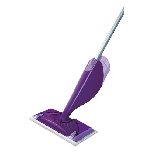 Swiffer WetJet Mop, 11 x 5 White Cloth Head, 46 PurpleSilver AluminumPlastic Handle, 2Carton (92811CT) (4)